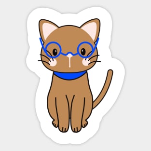 Cute Cat With Glasses Sticker